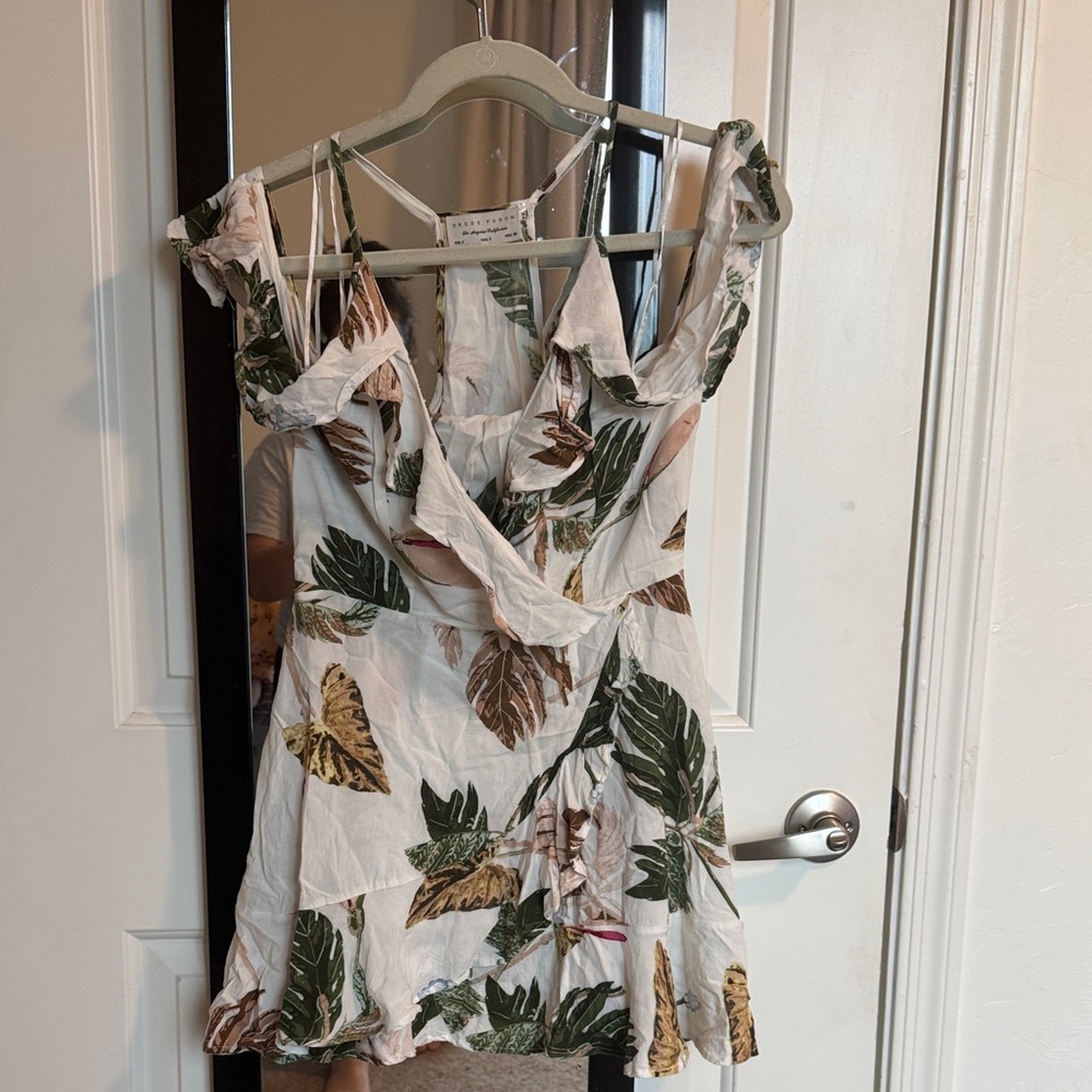 Tropical Leaf Print Dress